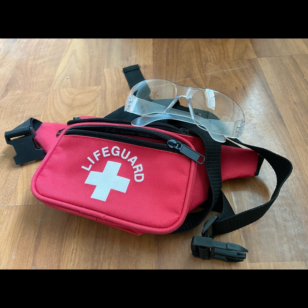 Lifeguard hip pack and pro safe clear glasses